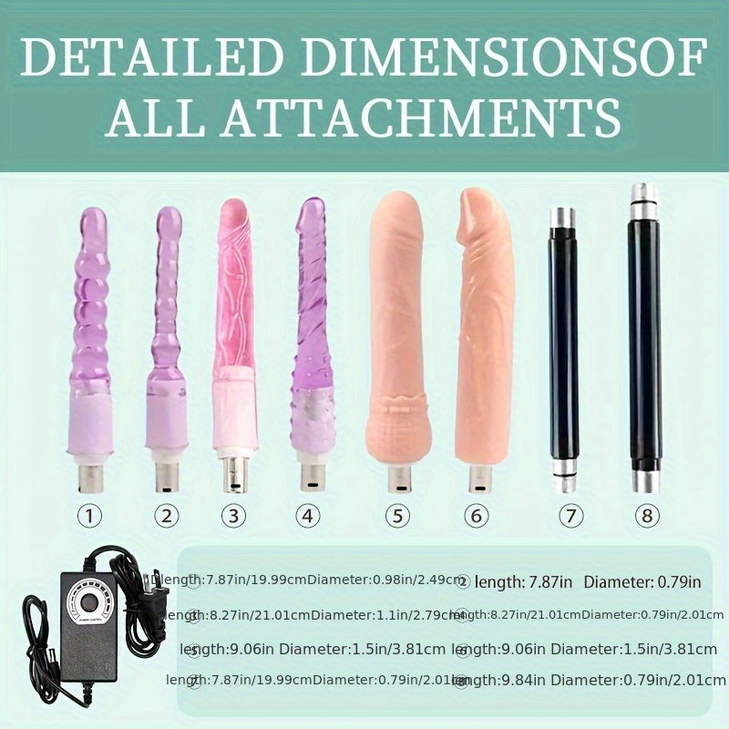 PinkEden's Sex Machine With 8 Attachments
